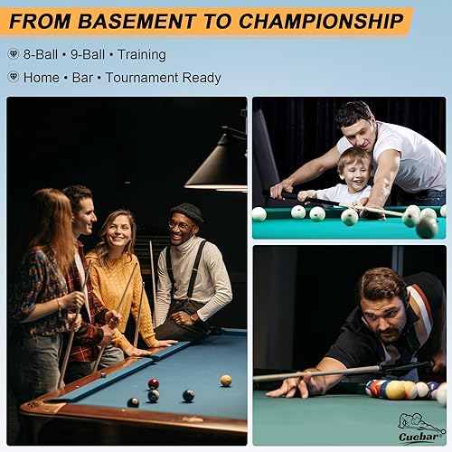 Miniatura 8 de Palo de billar para adultos - Taco de billar de arce de 2 piezas de 58 pulgadas con punta de 13 mm y empuñadura de lino - Elija entre 8 colores y 4