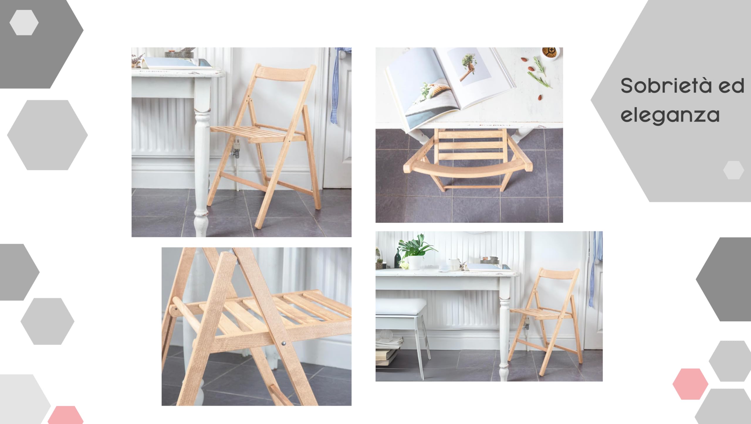 ZStyle Sedia Pieghevole Legno Colorata Salvaspazio Da Giardino Terrazzo Richiudibile Balcone Bar Ristorante Leggera Campeggio Sala Da Pranzo Cucina Legno Massello Di Faggio (4, Giallo)