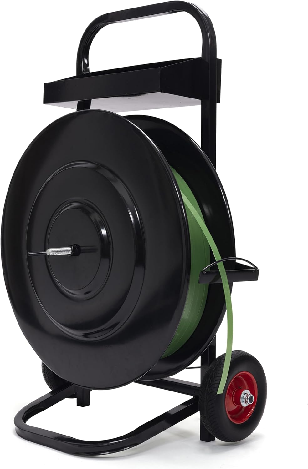 Heavy Duty Strapping Dispenser with Built-in Tray for Polypropylene, Fibre Strapping, Plastic Steel Coil Roll Steel Strapping Cart Moveable Banding Cart