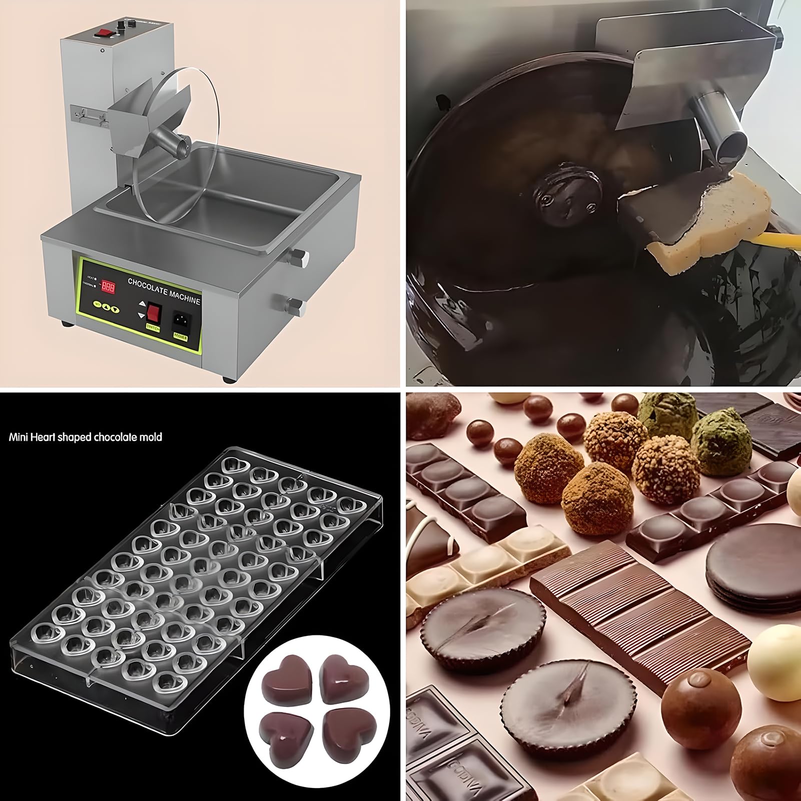 Melting Pot e Mixer al Cioccolato, Miscelatore in Acciaio Inossidabile, Temperatura Regolabile (86~203 ° F), per la Preparazione di Fragole Coperte per la Torta Pop Cookie