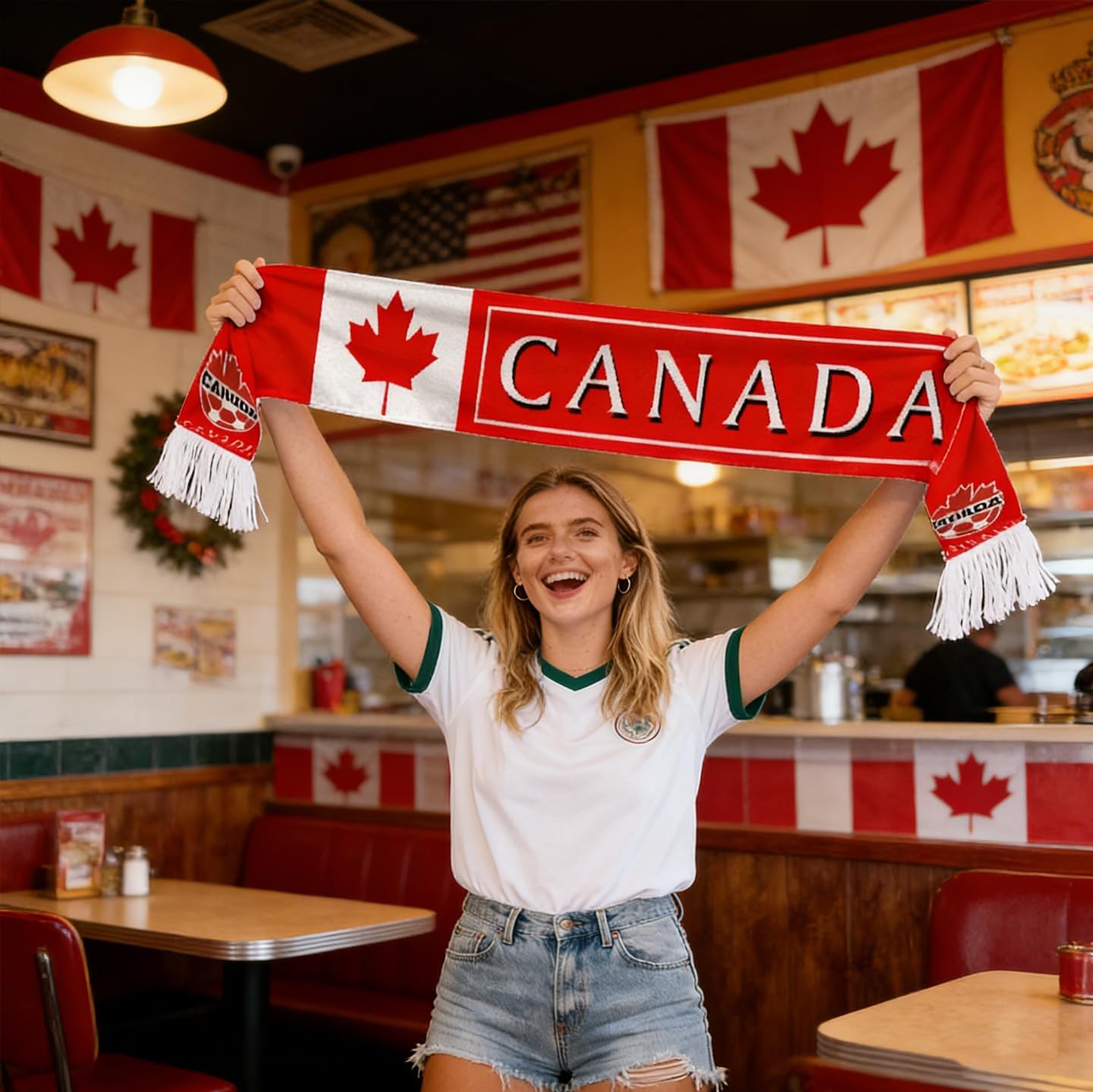 Mexican Fan Scarf,Green,White And Red With Tassels,Patriotic Sports Scarf,Perfect For The 2026 World Cup And All Kinds Of Holiday Parties,a Must-Have For Fans (55.1 Inches * 5.9 Inches)