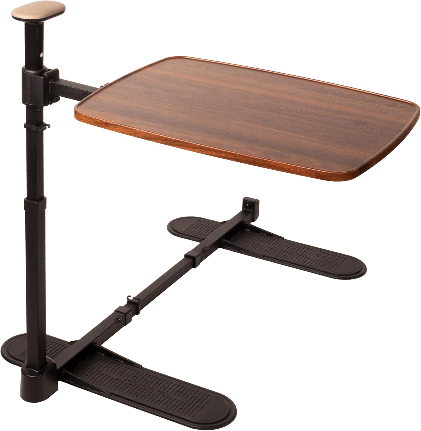 Stander Wonder Tray Plus, Adjustable Recliner Swivel TV Tray with Standing Handle for Seniors & Elderly Adults, Walnut Laptop Desk for Couches & Chairs, Mobility Aid Sit and Stand Assist