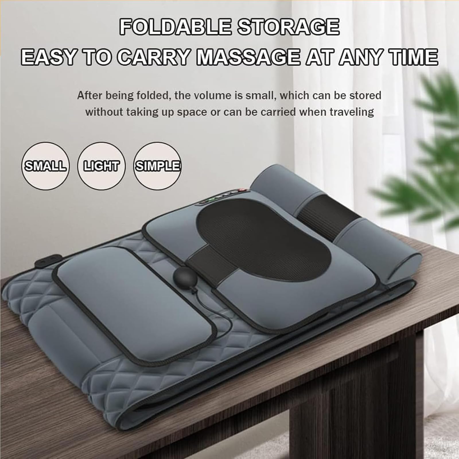 Genérico Colchoneta de Masaje para Cuerpo Completo–Masaje Shiatsu Desmontable,Almohadilla De Masaje De Vibración De 10 Motores,para El Cuello Relajación De La Espalda,Cintura,Piernas Y Músculos