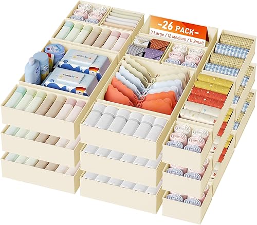 Miniatura 23 de DIMJ Organizador de cajones para ropa, paquete de 15 unidades, organizadores plegables para bebé, organizador de almacenamiento y cómoda para