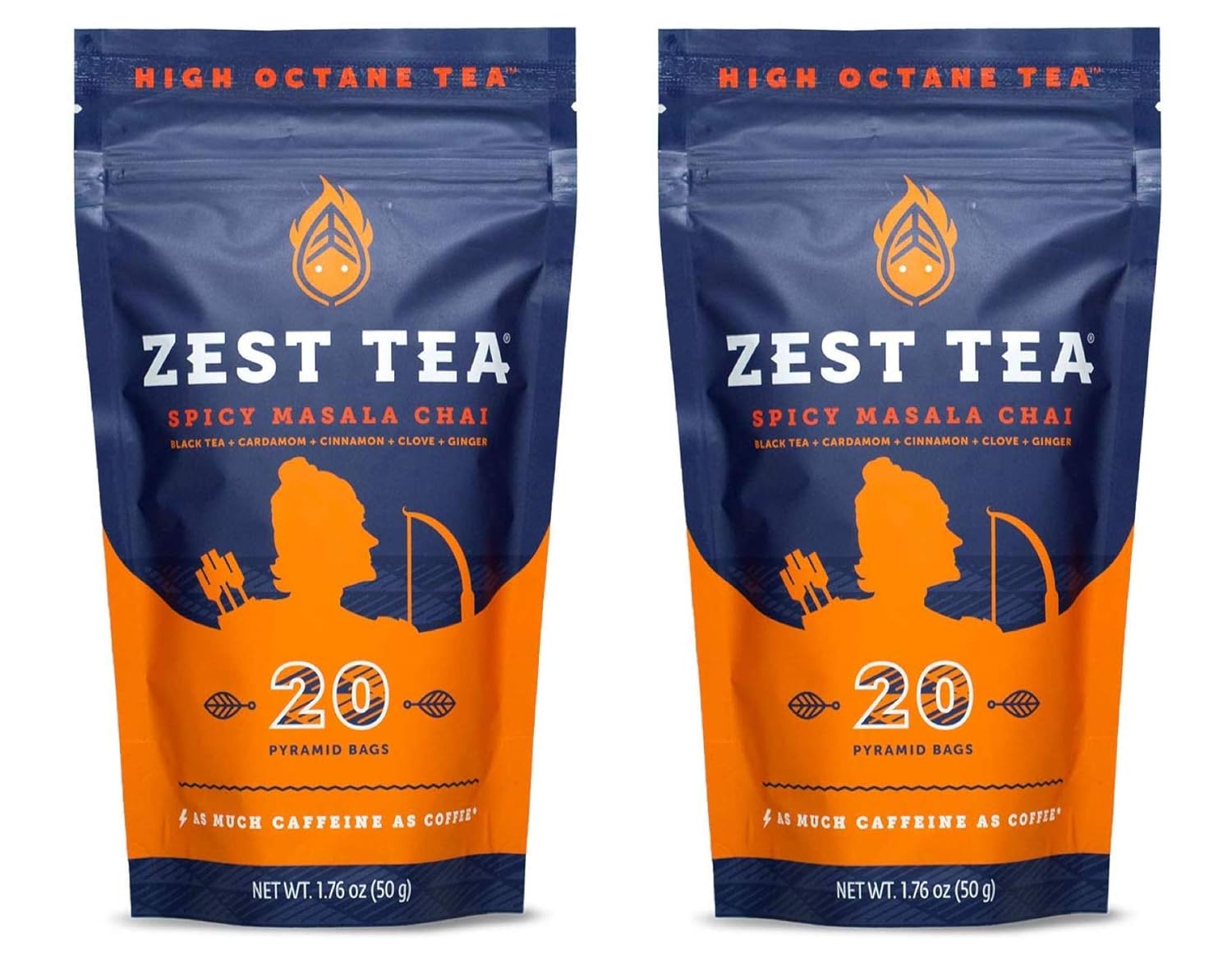 Zest Tea Energy Hot Tea, High Caffeine Blend Natural