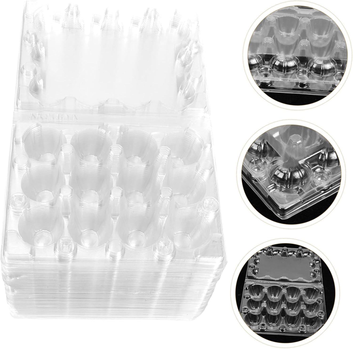 12-Pack Quail Egg Packaging Container Disposable Quail Egg Organizer with Buckles for Kitchen Storage and Refrigerator