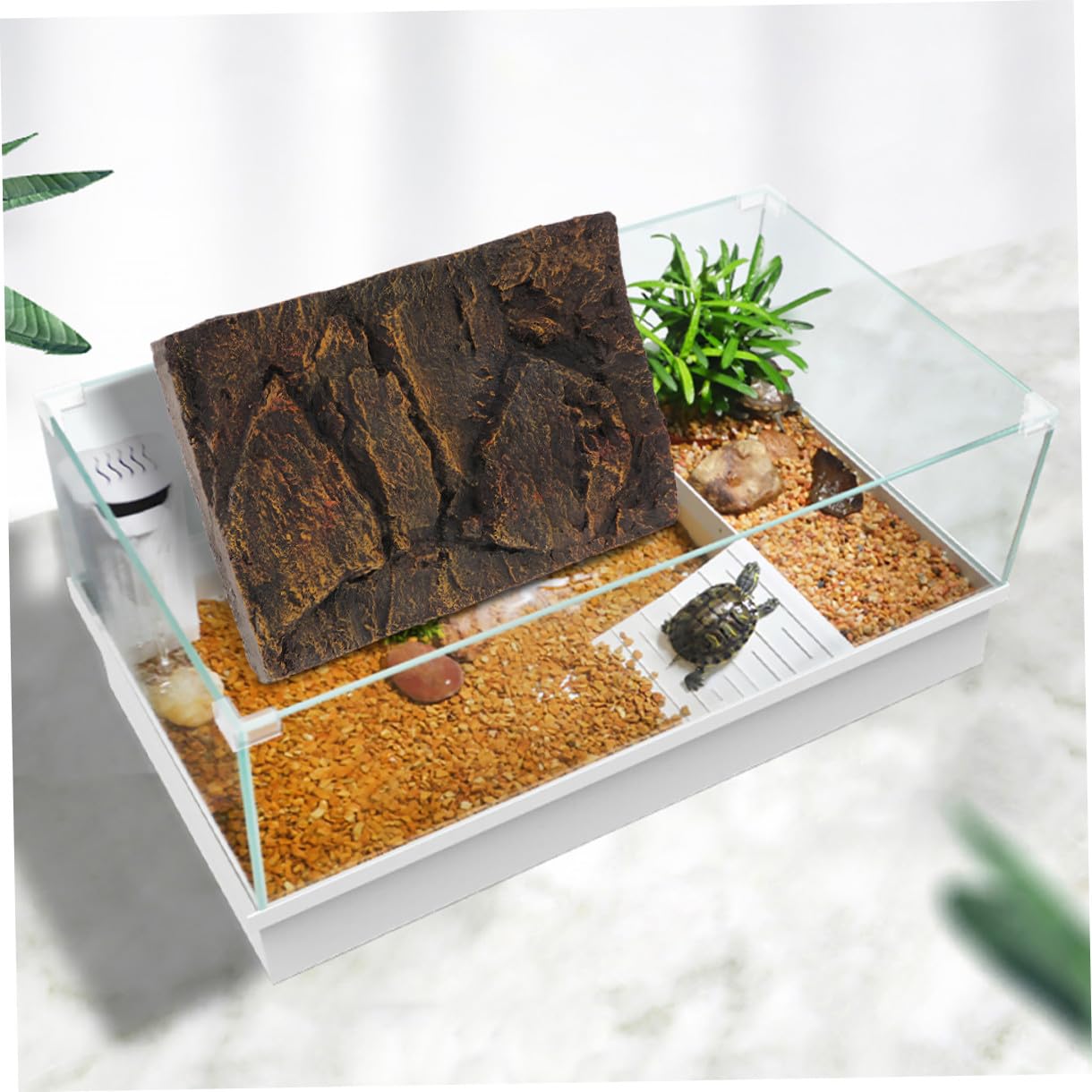 2 Pannelli Sfondo per Acquario Tartarughe in Materiale Pu 3d Altamente Realistico, Decorazione per Terrari Rettili, Adatto a Vasche per Tartarughe e Acquari di Piccoli Animali