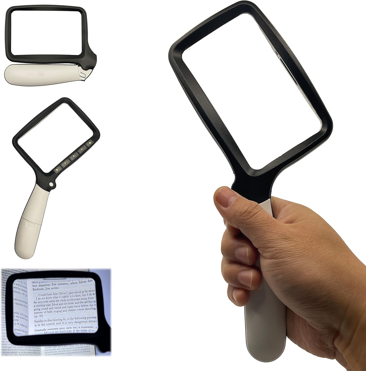 Handheld Magnifier for Reading, Optical Magnifer for Low
