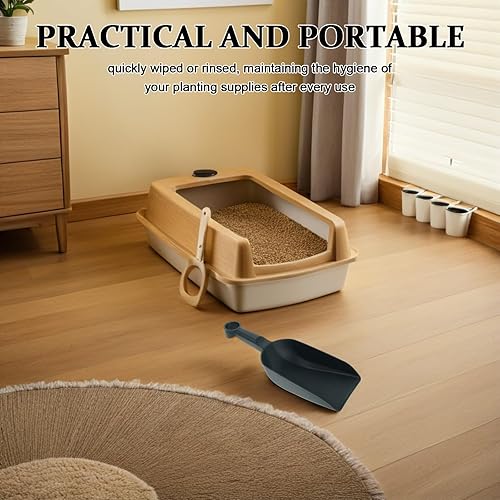 Miniatura 5 de DOITOOL Pala de jardín pequeña de 2 piezas pala plana portátil para suelo, herramienta de pala para bonsái para plantar y excavar, paleta de