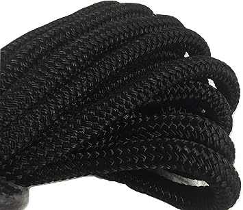 3/4 Inch Black Double Braided Nylon Rope