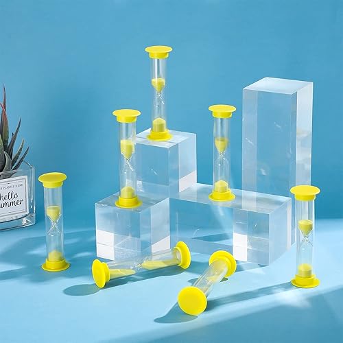 Miniatura 5 de Geelin Temporizador de arena de 3 minutos para niños, temporizador de 3 minutos para aula, reloj de reloj de arena cubierto de acrílico, cepillo de