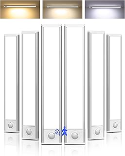 Under Cabinet Lighting Wireless, LED Motion Sensor Light Indoor, Rechargeable Motion Activated Under Cabinet Lights Battery Operated, Dimmable & 3 Color Temps, Under Counter Lights for Kitchen(6Pack)