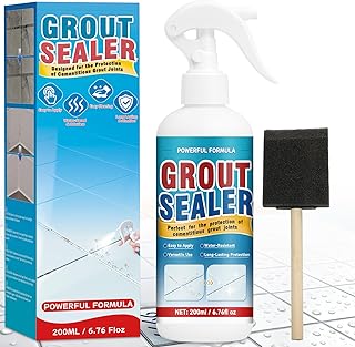 Grout Sealer Spray, Tile Sealer for Tile Floors, Waterproofing Sealant for Concrete, Bathroom Walls and Cracks, Easy to Apply, Long-Lasting Transparent Finish, 200ml
