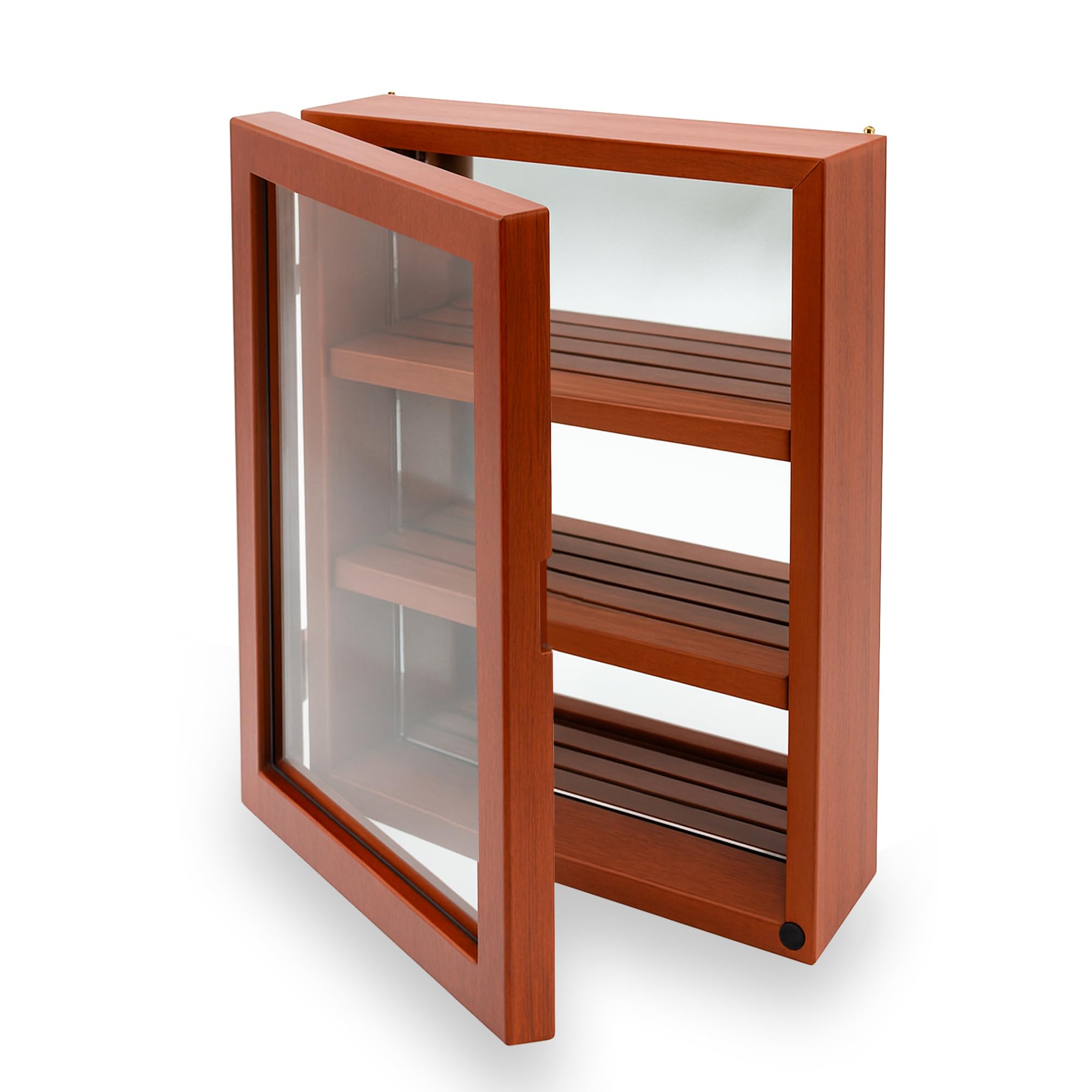 Safe 5992 - Vetrina per medaglie - Vetrina a parete in legno con vetro temperato e retro in specchio - Per placche e riconoscimenti - Finitura mogano - 35 x 27 x 10 cm / 13,8 x 10,6 x 3,9 pollici