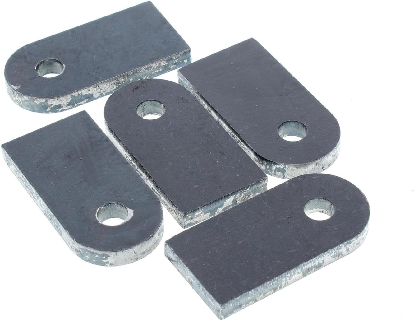 Speedway Motors Weld-On Chassis Tabs, 2.5” Length with 3/8” Hole, Premium ¼” Steel Mounting Tabs for Universal Fabrication and Suspension Projects, Natural Finish, Pack of 5