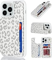 Vista 21 de iCoverCase Funda protectora de piel sintética compatible con iPhone 14 Pro Max con soporte para tarjetas, funda tipo cartera para mujeres y hombres