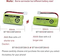 Vista 3 de GEILIENERGY BT18433 BT28433 BT184342 BT284342 BT183348 BT283348 BT-1011 Replacement Battery Compatible for Phone CS6209 CS6219 CS6229 DS6151