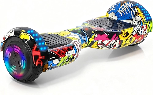 Egazza K5 Hoverboard Dança Hip Hop, Scooter de Equilíbrio 6,5” com Bluetooth e Luzes LED para Crianças e Adolescentes