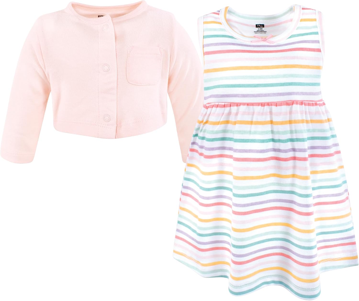 Hudson Baby Toddler and Girls Cotton Dress and Cardigan Set
