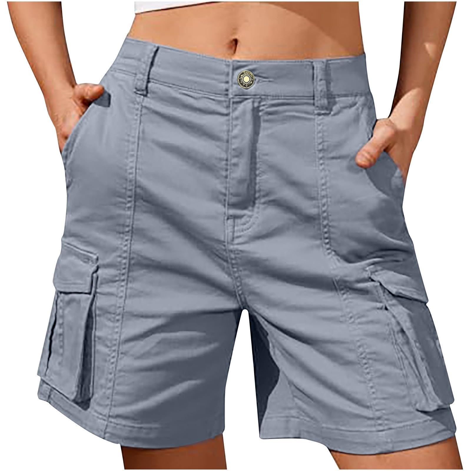RLEHJN Cargo Shorts Damen,Sommer Kurze Cargohose Outdoor Arbeitshose Kurz Jeans Bermudas Knielang Stoffhose Wandershorts Trekkinghose Y2k Sommershorts Baggy Freizeitshorts Jorts mit Multi Taschen
