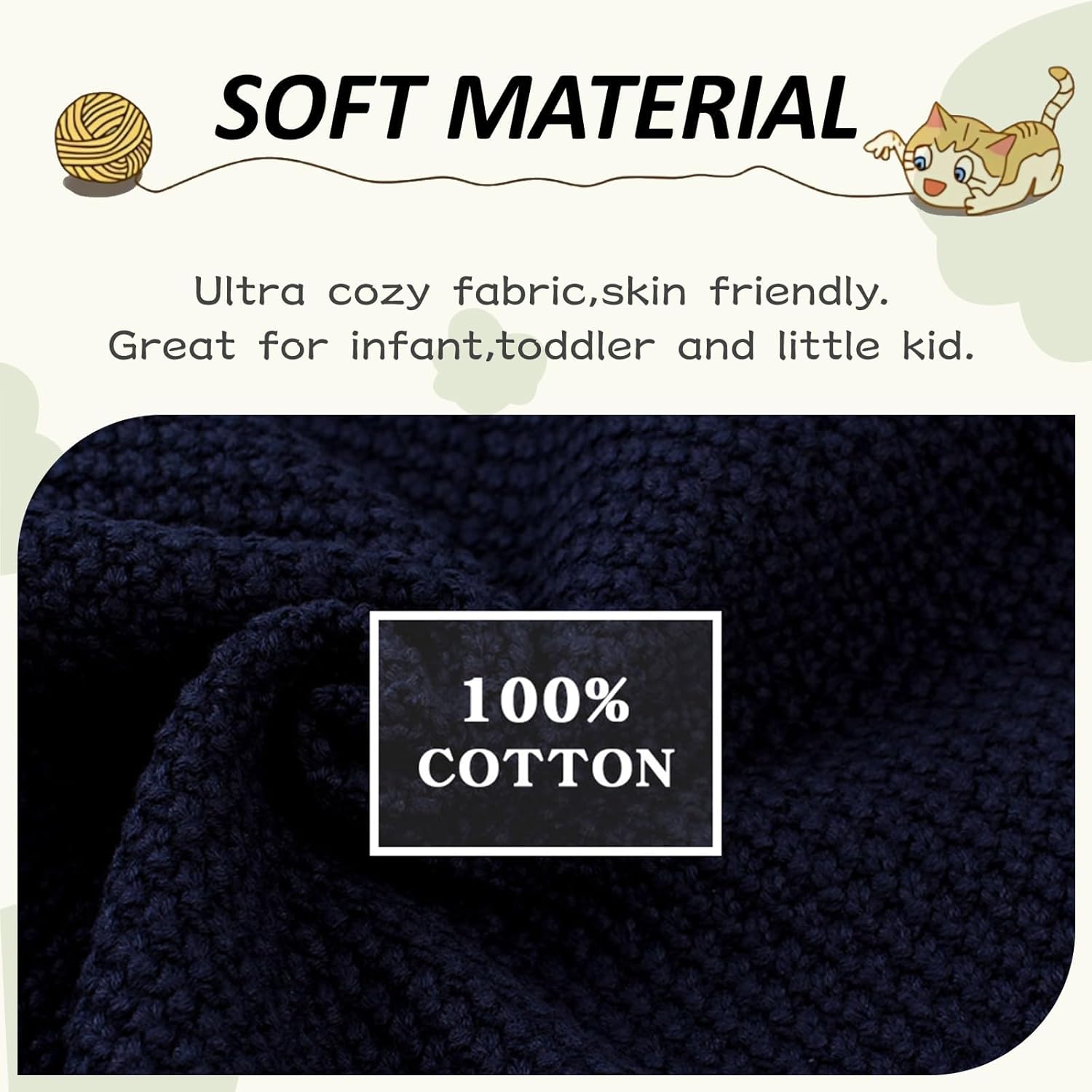 Peecabe Toddler Baby Girl Boy Cable Knit Sweater Cotton Infant Pullover Crewneck Long Sleeve Sweatshirt Fall Winter - Image 6