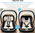 Inchant Adjustable Travel Pillow for Infant, Portable Head Neck Pillow for Infant Car Seat for Newborn, Stroller Headrest Pillow for Infants, Comfortble Toddler Neck Pillows for Swing, Grey