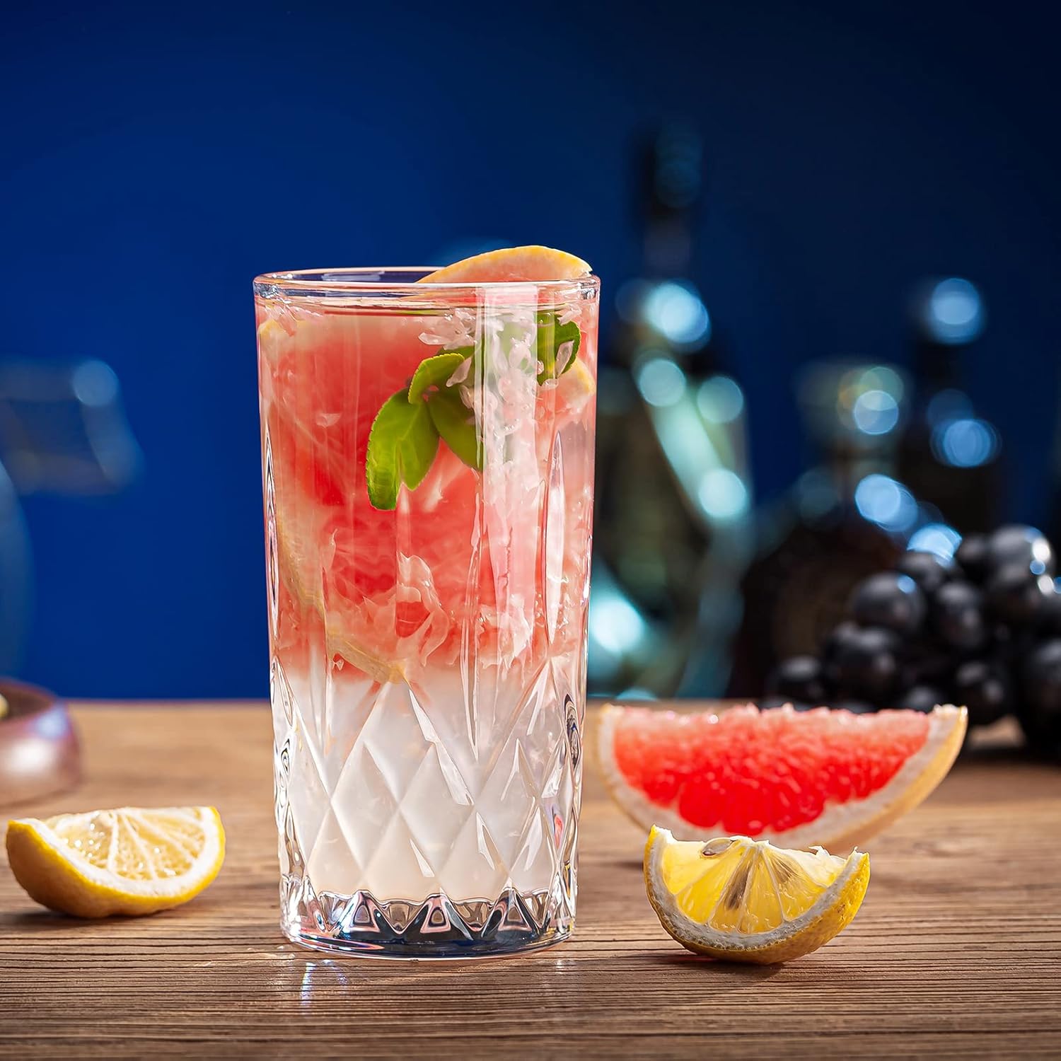 Crystal Highball Glasses, Set of 8 Glass Drinking Glasses, 11 oz Durable Drinkware Cups for Cocktails, Water, Juice, Beer, Wine-Special Edition Glassware Set, Dishware, Dishwasher Safe - Image 6