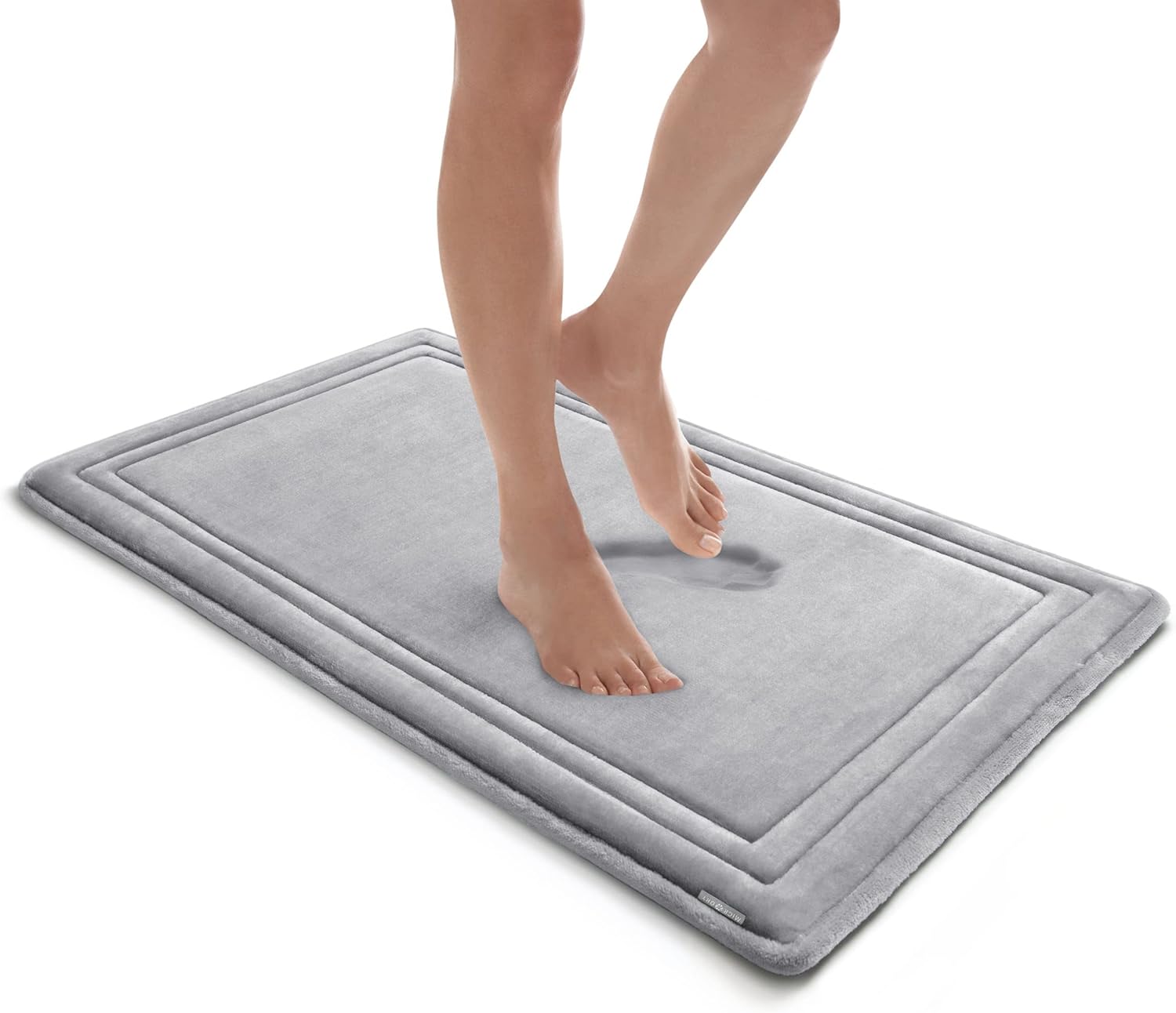 MICRODRY Luxurious Memory Foam Bath Mat, CharcoalInfused Absorbent Bath Mat with