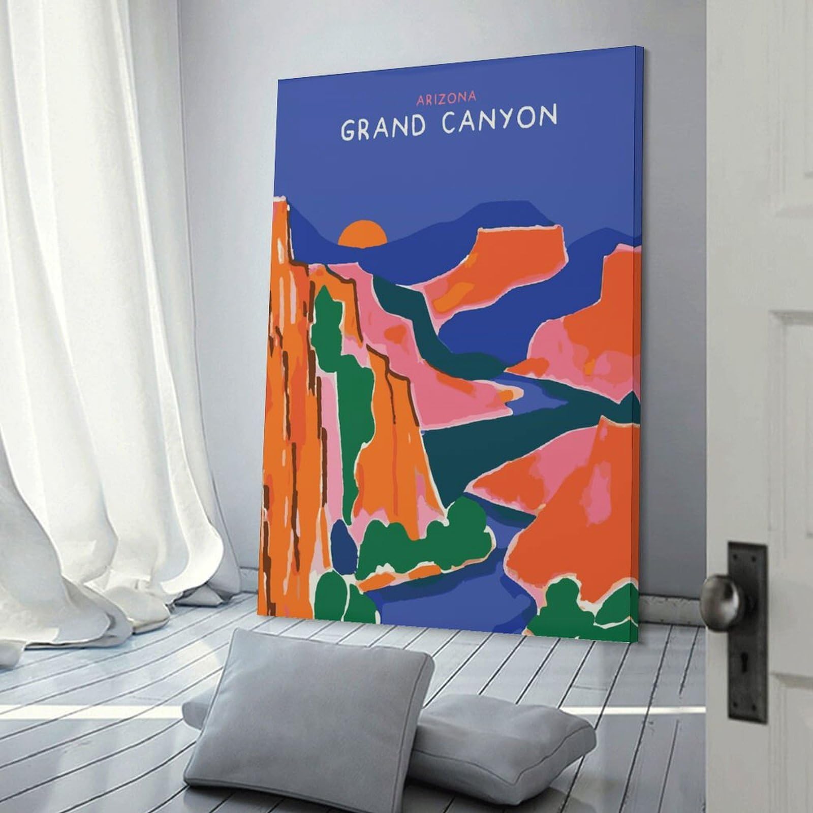 Junmoney Canvas Art Print Arizona Grand Canyon, 20x30inch(50x75cm), for Small Homes, Bedrooms Or Open Spaces, A Simple Refresh for Blank Walls