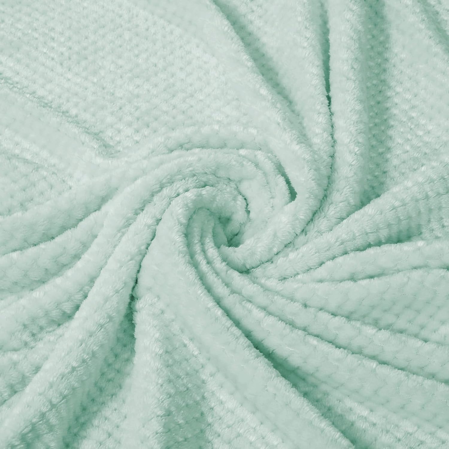 Exclusivo Mezcla Fleece Throw Blanket Extra Large, Super Soft and Warm Blankets for Couch, Sofa and Bed Waffle Textured, Cozy, Fuzzy and Lightweight (Mint Green, 50x70 Inches) - Image 8