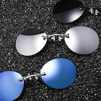 Clip On Sunglasses - Oval Round Frame Glasses - Many Lens Options - USA Stock