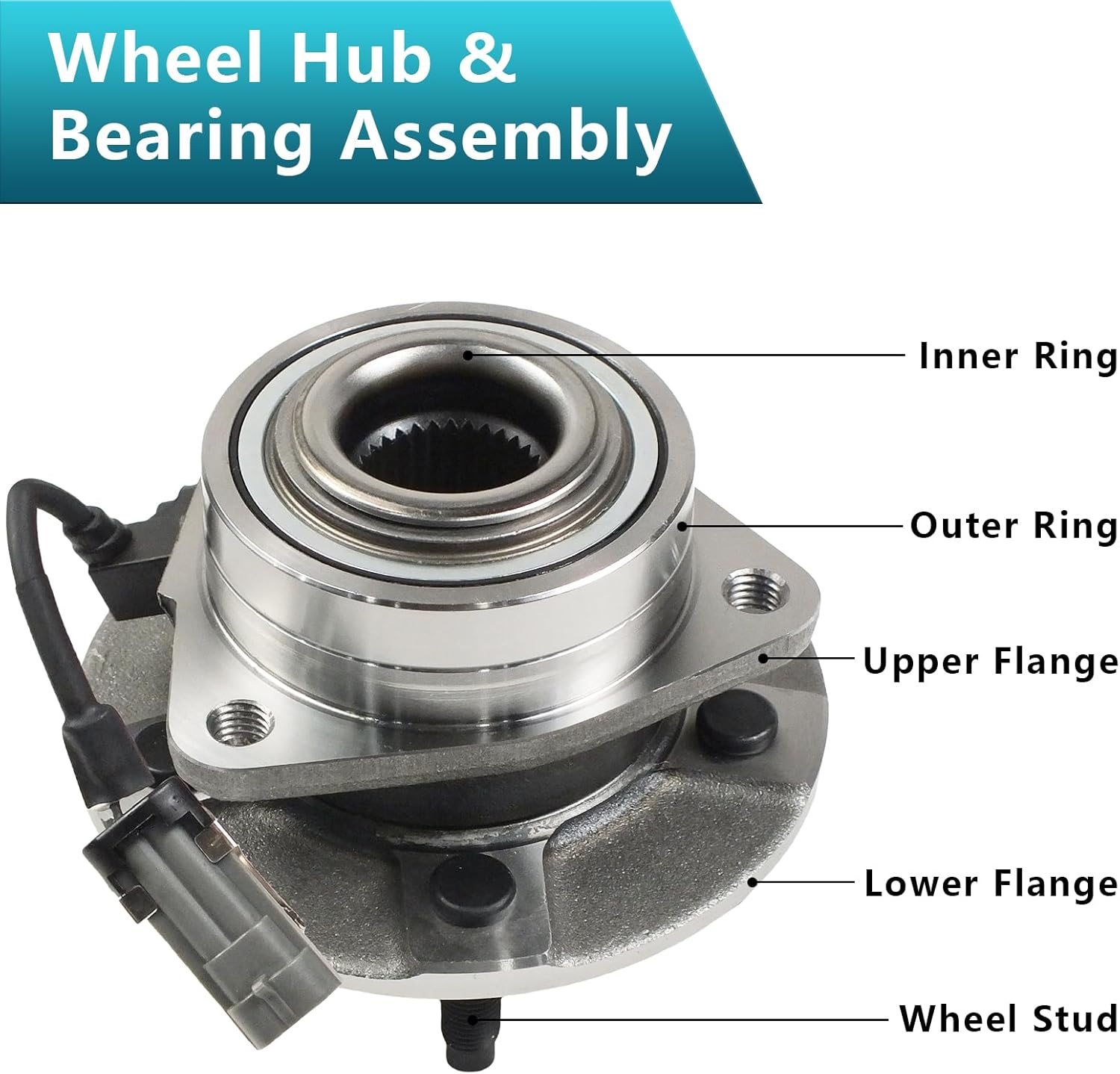 513189 Front Wheel Bearing Hub Assembly for Chevrolet Equinox 2005-2006, Pontiac Torrent 2006, Saturn Vue 2002-2007 (2PCS)