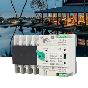 Automatic Transfer Switch Generator Changeover Switch 4P 110V 63A DIN Rail Emergency Power Selector for Backup Power Systems Circuit Breaker