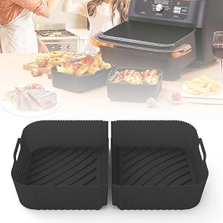 Hot Air Fryer Accessories, 2 Pieces Air Freezer Accessories for Ninja AF500 EUCP/AF500 EU (10.4l), Silicone Insert Air Fryer Accessories for Ninja Foodi FlexDrawer Dual Zone Hot Air Fryer