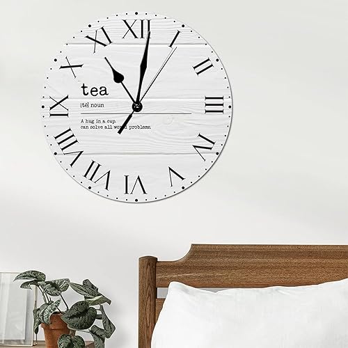 Miniatura 25 de Reloj de PVC con definición psicológica, reloj de pared grande con números romanos inspiración, refranes de inspiración de 12 pulgadas, significado