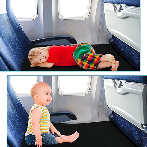 Miniatura 4 de FIXMSV Cama de avión para niños pequeños, cama de avión portátil para niños, cama Flyaway con rompecabezas plegable magnético, cama de avión para