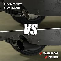 Vista 7 de Richeer Punta de escape de entrada ajustable de 3-3.5 pulgadas, salida de 5 pulgadas, 12 pulgadas de longitud total, punta de escape de acero