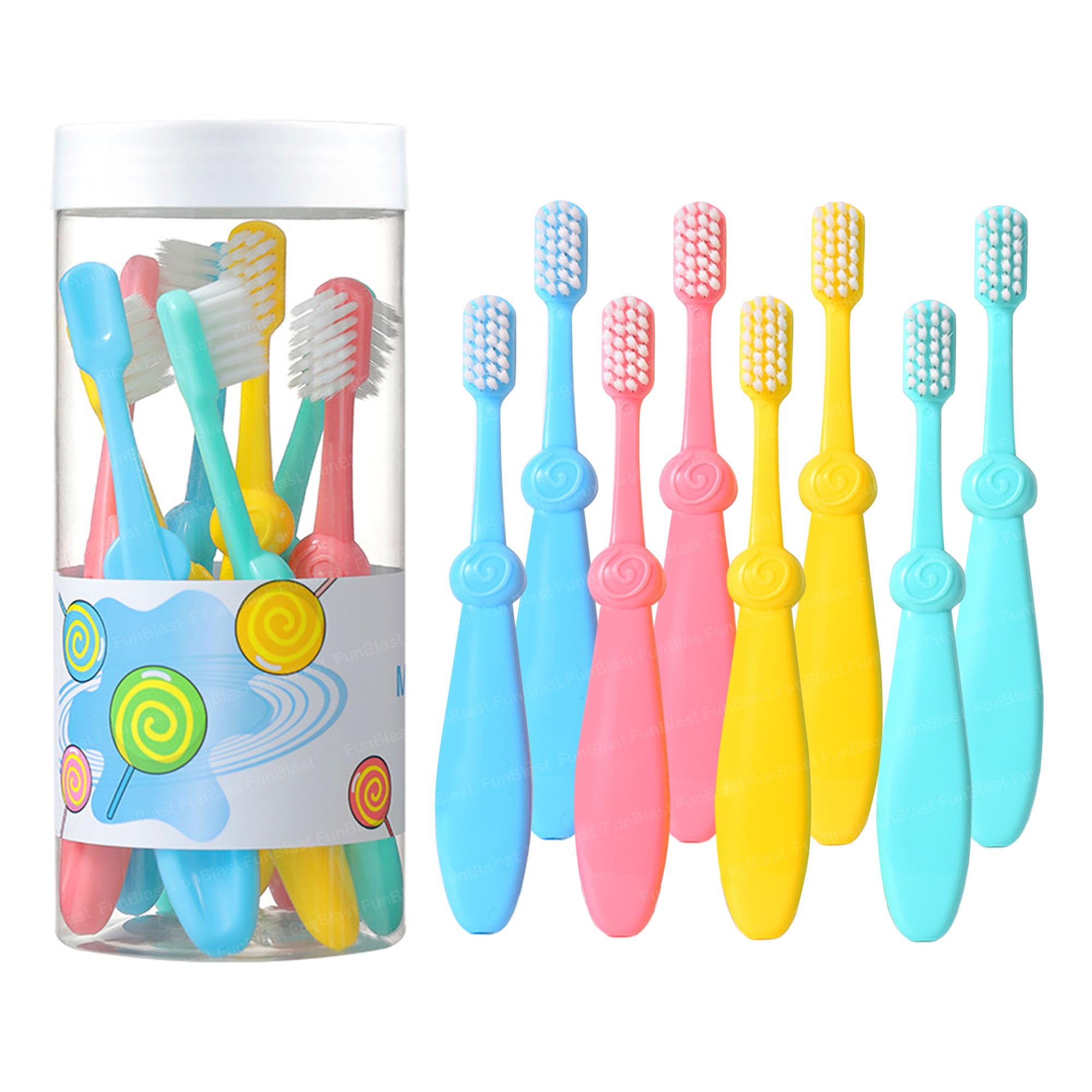 FunBlast Toothbrush for Kids – Pack of 8 Extra Soft Microfiber Bristle Toothbrushes with Storage Box, Manual Toothbrush for Children 3-6 Years, Boys & Girls, Kids Toothbrush (Multicolor)-image-49