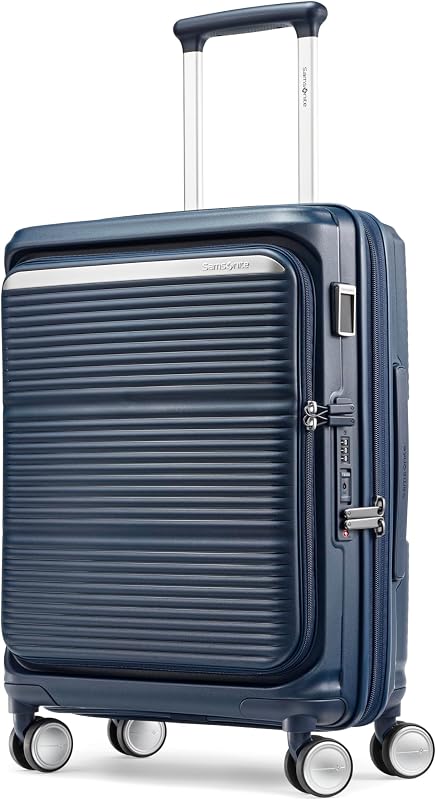 Paralux Global Carry-On Luggage - Innovative Design - Quick Access Front Pocket - Dual Suspension Wheel Technology - TSA Lock - Expandable - Includes Removable Packing Cubes - Midnight Navy