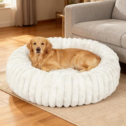 Miniatura 13 de Cama lavable para perros y gatos pequeños, cama redonda calmante y antiansiedad en forma de dona, bonita cama para gatos de interior, camas