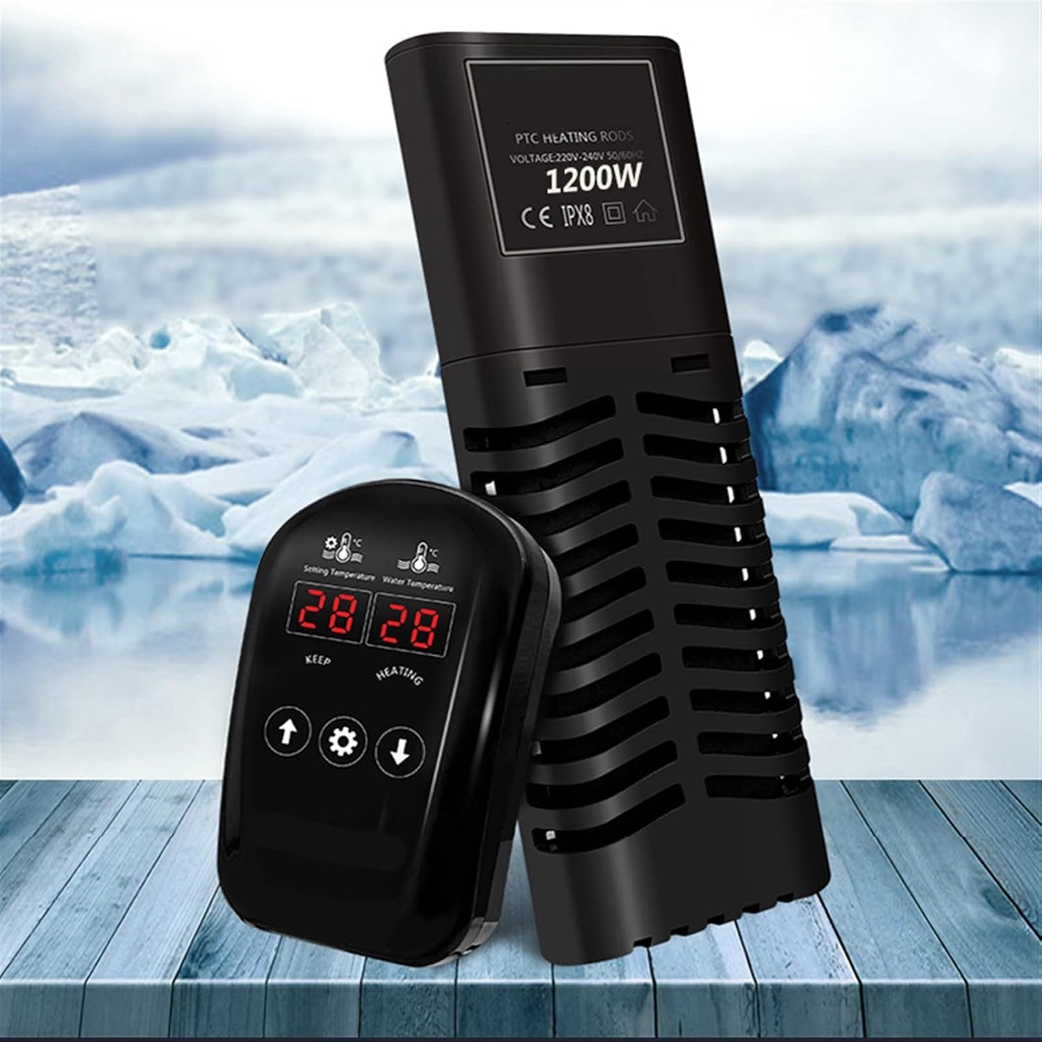 Pet Heater Fish Tank Heater Automatic tat High-Power Frequency Conversion External Control Heating Rod Aquarium Accessories (Color : 300W Size : 1)