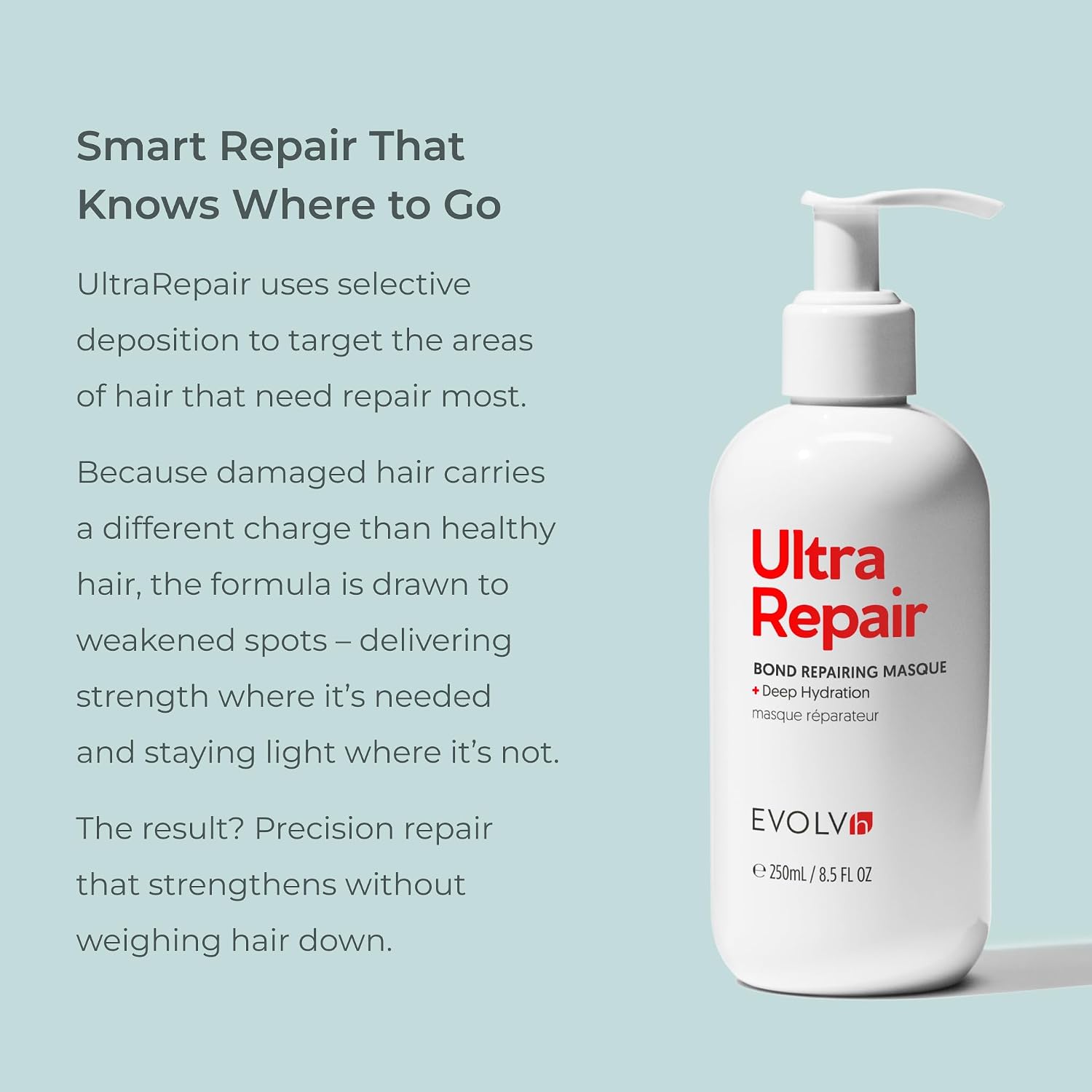 EVOLVh - Natural UltraRepair Bond Repairing Masque for Deep Hydration | Vegan, Non-Toxic, Clean Hair Care (8.5 fl oz | 250 mL)