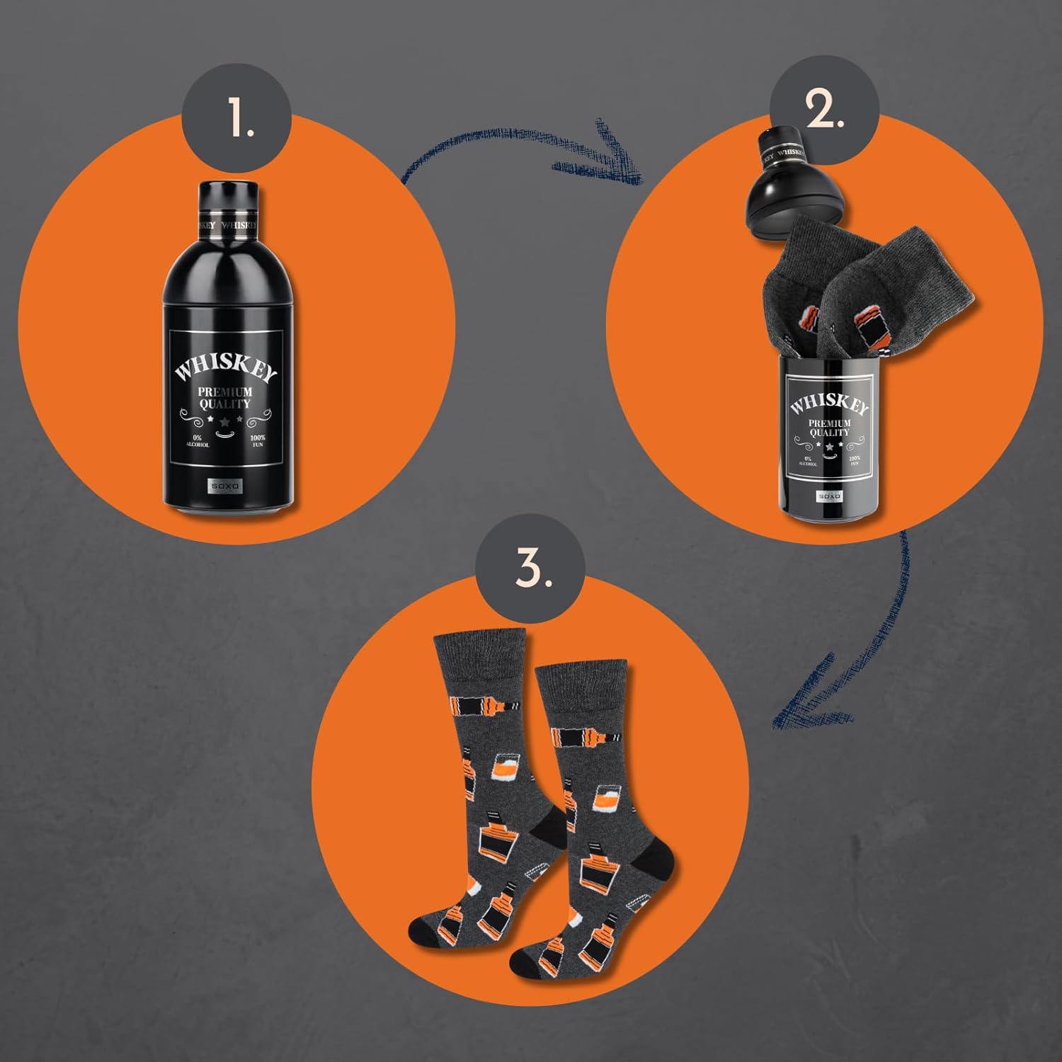 soxo Whisky Socks Men Funny Gifts Mens Cotton Sock Colourful Funky Gift Men's Presents 7.5-11.5 1-3 Pairs - Image 4