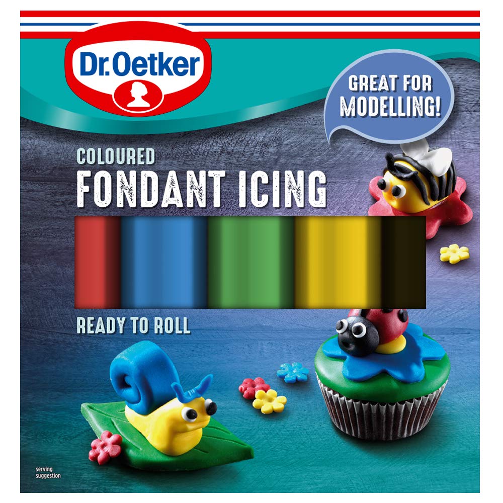 Dr. Oetker Ready to Roll Coloured Fondant Icing, 5 x 100g