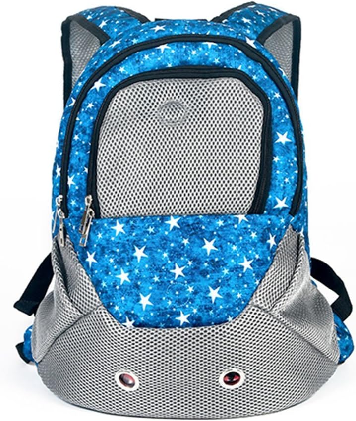 Dog Carrier Backpack for Small Dogs, Pet Carrier Front Backpack, Safety Interior Rope Buckle, Solid Padding Bottom and Adjustable Waist Strap for Added Support (Blue)