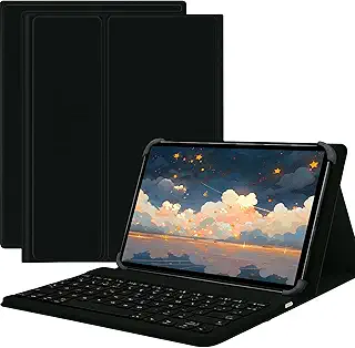 For Aiwa tab AS11L-2 ケース Aiwa tab AS11L-2 カバー Aiwa tab AS11L-2 Case 10.95インチ【Pokaas】JA5-TBA1102 着脱式 ワイヤレス キーボード付きケース 軽量 耐衝撃 角度調整 指紋防止 擦り傷防止 純正 全面保護 高級PU (ブラック, Aiwa tab AS11L-2)