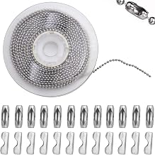 10m Stainless Steel Ball Chain 2.4mm with 50 Matching Connectors Ball Chain for Making Personalized Necklaces and Bracelets and Christmas Decorations