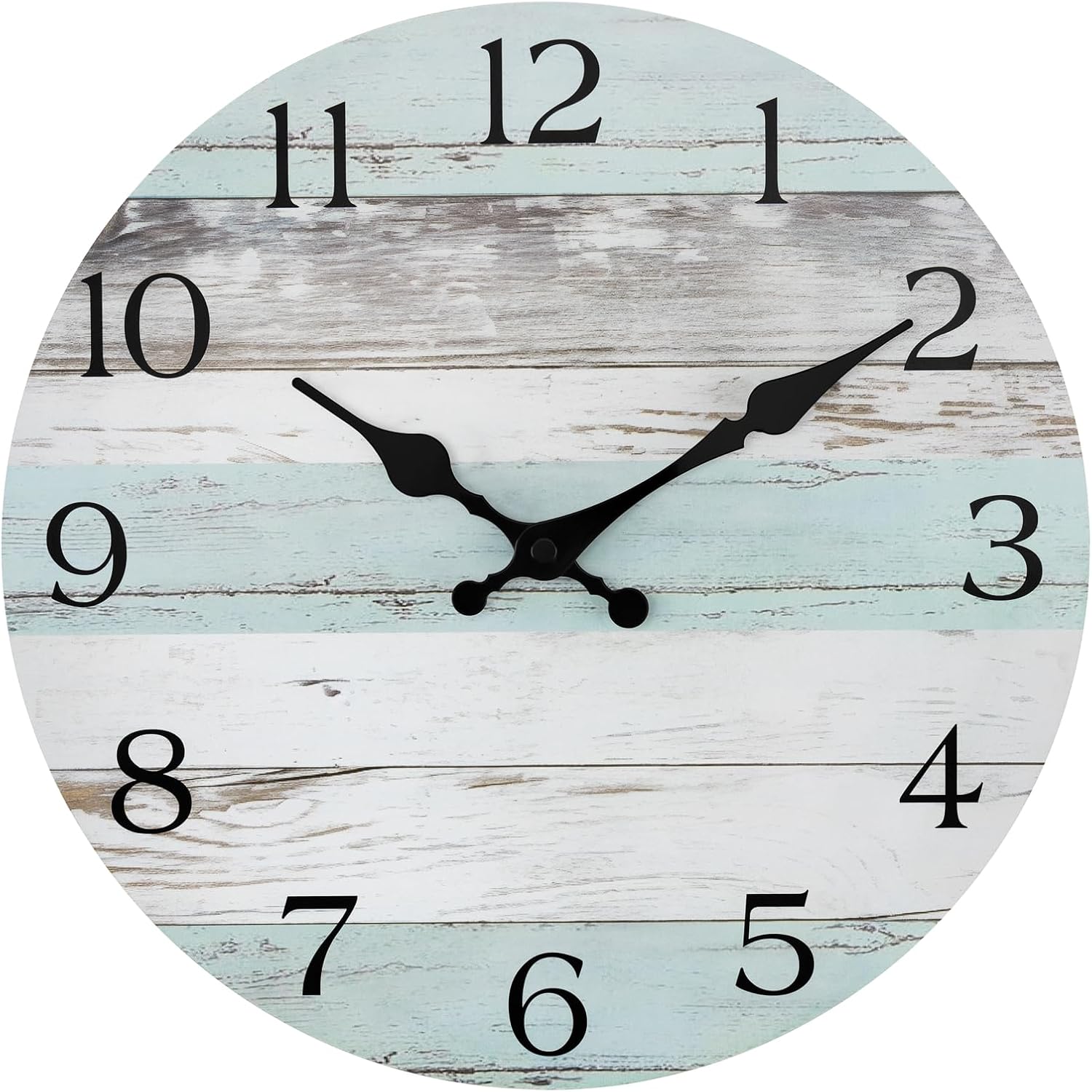 Foxtop Retro Silent Non-Ticking Round Classic Clock Quartz Decorative Battery Operated Wall