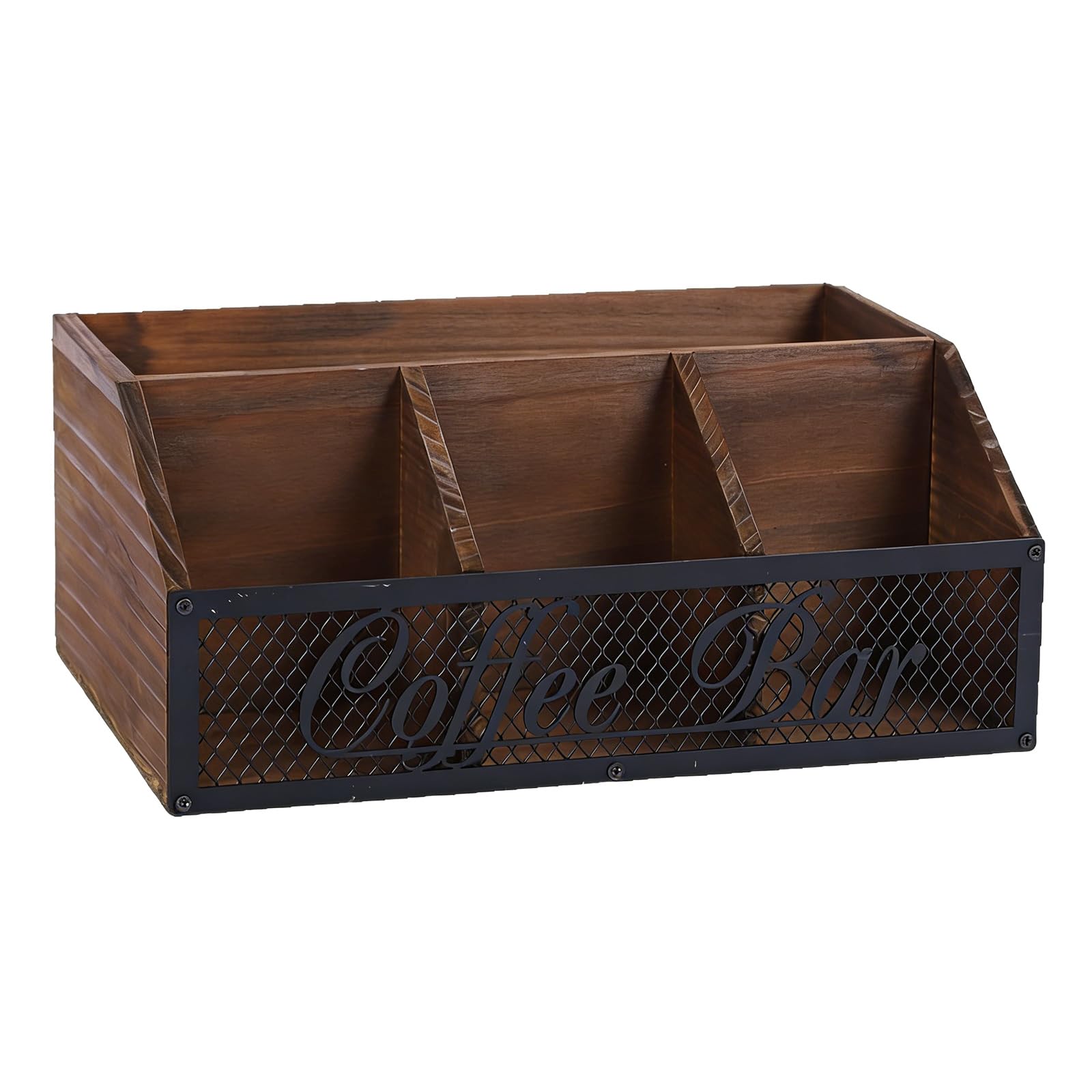Osniyaw A Coffee Storage Box Wooden Metal Kitchen Work Table Storage Box With Djustable Compartments Composite Kitchen Planner