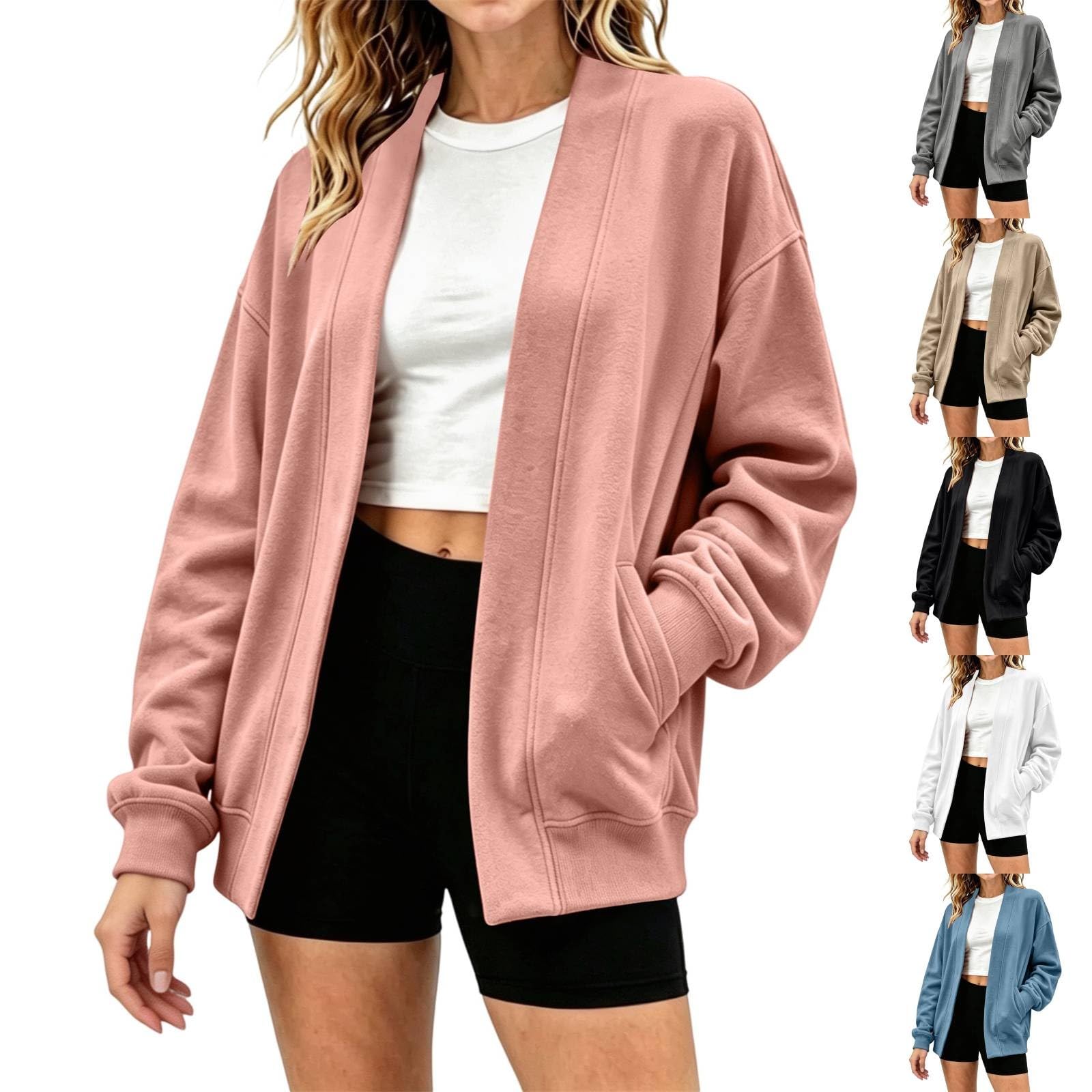 Generisch Cardigan long et léger pour femme - Pour l'hiver - Cascade | Pull en tricot vintage pour les vacances, cardigan léger et confortable, tenue d'automne, veste de transition, courte